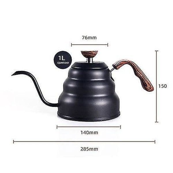 1l rustfrit stål te kaffe kedel termometer drypper