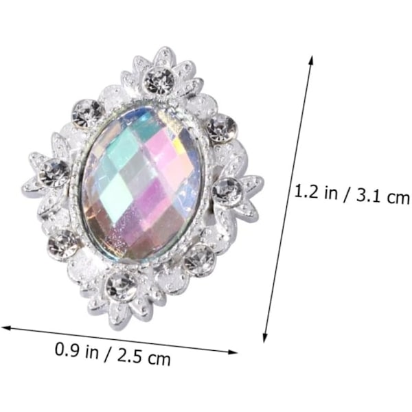 10 stk. Skoklips Rhinestone Flat Back Knapp Sko