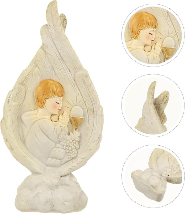 Dåpsdekorasjonsstatue i harpiks, unik form, førsteklasses harpiksmateriale