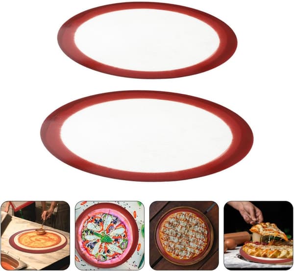 Silikone bageunderlag køkkentilbehør non-stick genanvendelige 2 stk. runde bageplader