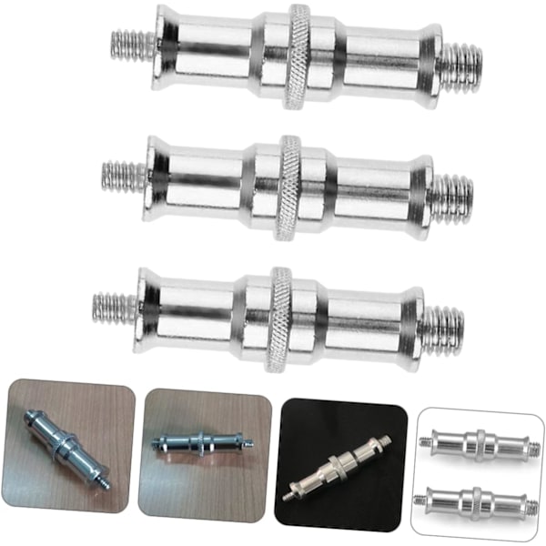 Blixtljusstativ Adapter 3st Gängad Skruv Adapter Set Spigot Skruv Studio Ljusstativ 1/4 till 3/8