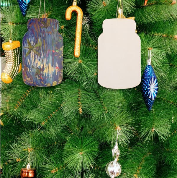 24 st Obehandlade Trä Mason Jar Utsmyckningar DIY Tomma Träplaketter