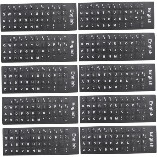 Tangentbordsdekaler för bärbara datorer 10 st Universal Datorskydd Flerspråkig Layout Lätt att Applicera Rengör Tangentbordet