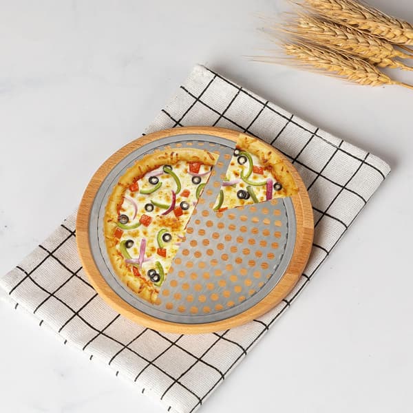 Pizzapande Pizzabagepande 12 Tommer Rustfrit Stål Rustfri Glat Non-Stick Belægning