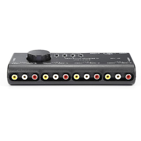 4 Sisään 1 Ulos AV RCA Kytkentälaatikko Ääni- ja Videonjakaja