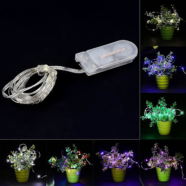 2m IP66 Vattentät 20 LED Silvertråd Batteridriven Ljuskedja