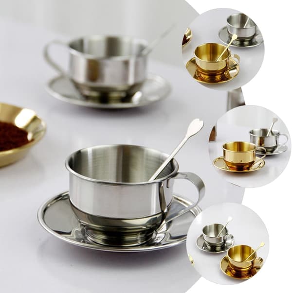 Kaffekop Tekop Rustfrit Stål 175ml Letvægts Modedesign Kreativt Enkelt Design