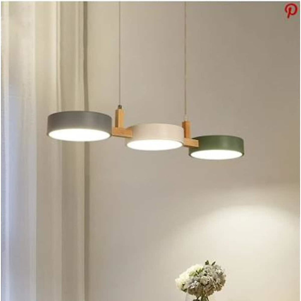 LED-Hänglampa Modern Trä 77cm Sladd Justerbar 3-ljus