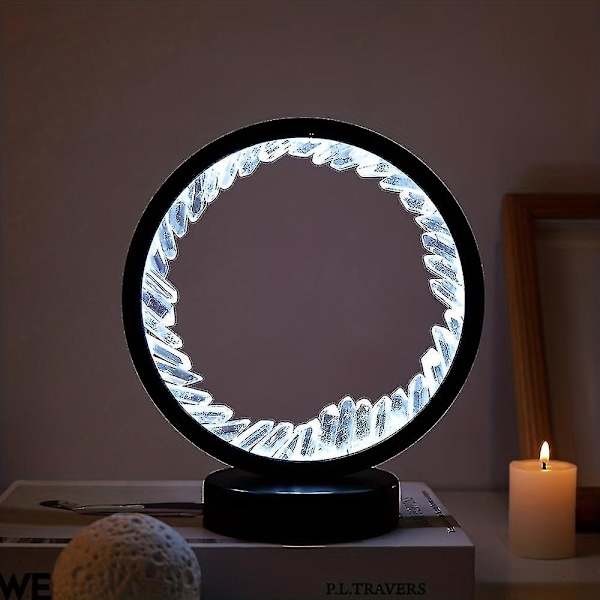 1 kpl Led-latattava Yöpöytälamppu Luonnollinen Kvartsi Amethyst-ryhmä Yölamppu Makuuhuoneen Työpöytä Pyöreä C C