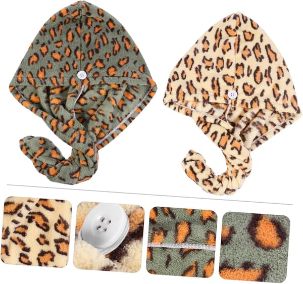 2 stk. hurtigtørrende hårtørrer til kvinder, mikrofiber koralfleece badehætter