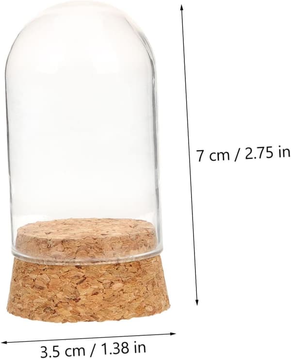 3 stk. Glasbeskyttelseskuppel Vitrine til Modelfigur Samleobjekter Bordopbevaringsboks Base