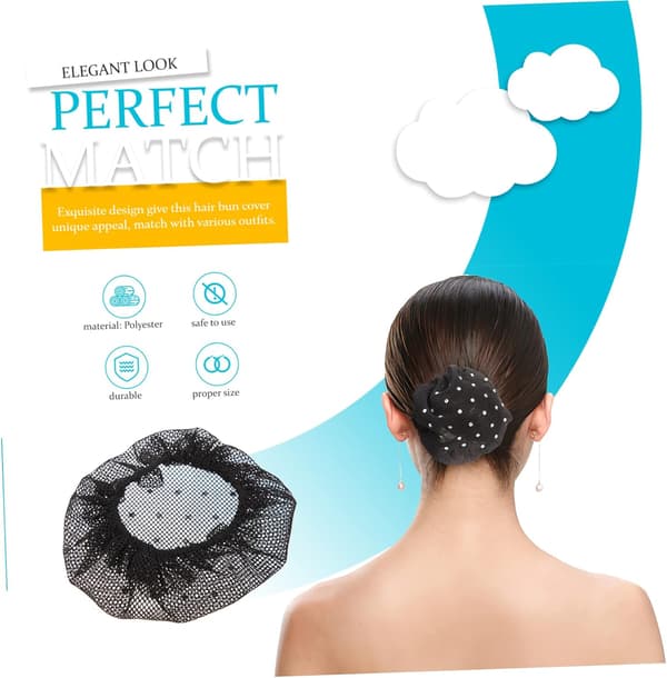 6st Hårnät för Bulle Damhåraccessoarer Elastiskt Nät för Bullar och
