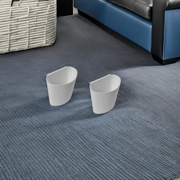 4 stk. hengende koppholder vogn oppbevaringskurv sett plast solid flat bunn hvit organisator