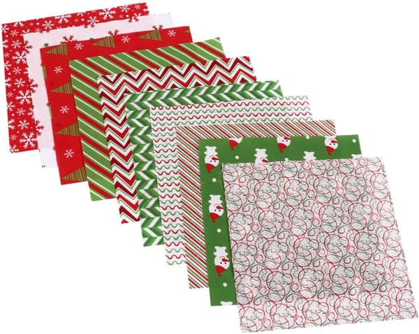 20 st julbomullstygspaket för quiltning, sömnad, lapptäcksdesign