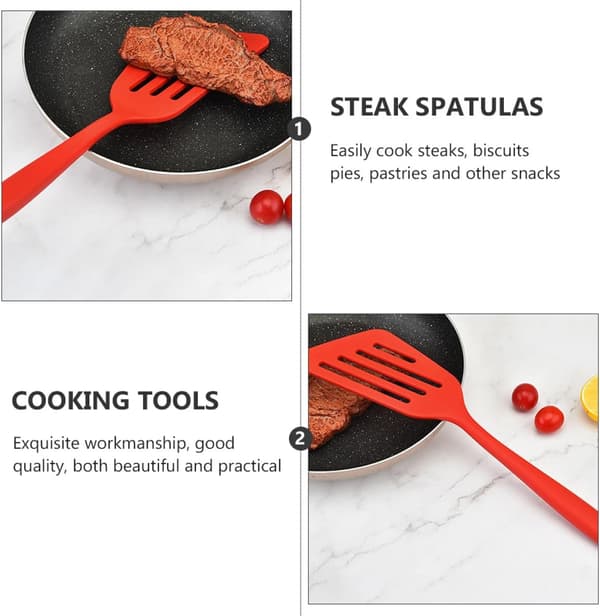 2 stk. multifunksjonelle stekespader i silikon med varmebestandig, fleksibel design