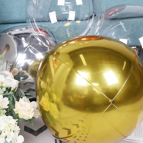 22\" Dimensionelle Mylar Balloner 4d Kæmpe Runde Folieballoner (guld) 10 Styk
