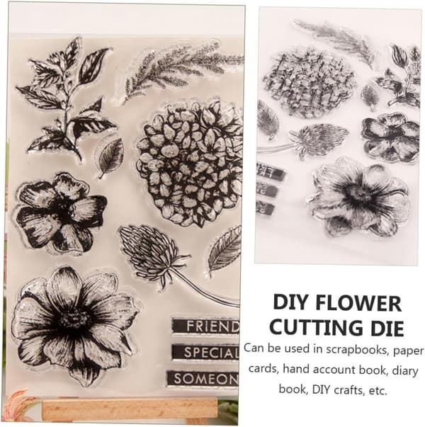 DIY Silikontätning Blomsterskärningsform Set Stämpel, Silikonskärningsform Kit