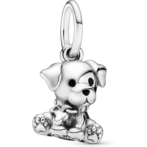 Kvinners Lmell Sterling Sølv Labrador Puppy Dog Dingle Charm For Lmell Armbånd Gave