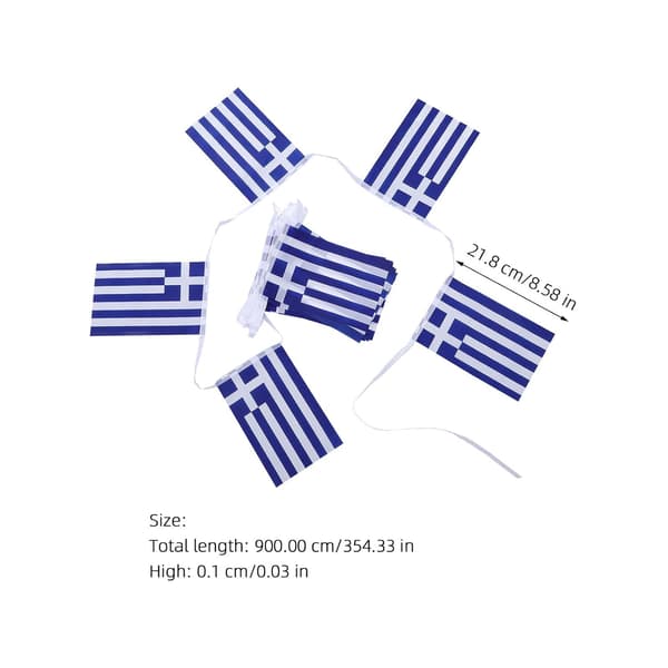 Mini Hellas Flagg Hengende Banner Hellas Bannerstreng 14x21cm Firkantet Solid Polyester