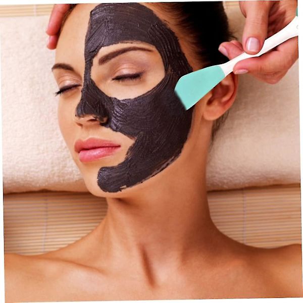 Ansigtsrensningsbørste Dobbeltsidet Silikon Kosmetisk Spatel Makeup Applikator Style4green Hvid 1stk
