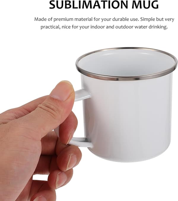 DIY Mugg Rostfri Stålkopp Vit Slitstark Sublimeringsmugg för Kontor och Hem Kaffe Te