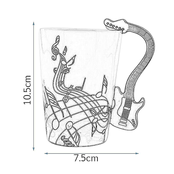 Keramisk Kande Kop Musikalsk Instrument Note Kaffe Mælkekop