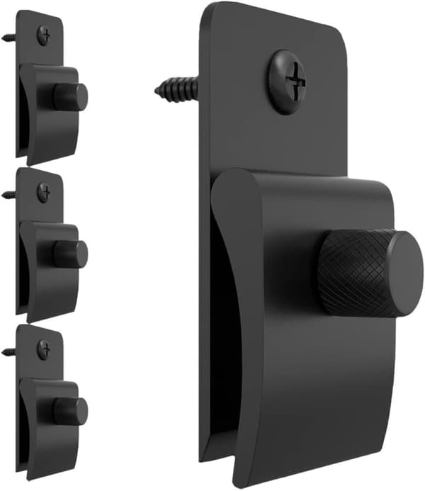 4st Väggmatthängare Täcke Display Clips Svart Plast Multifunktionell Clip-on Design