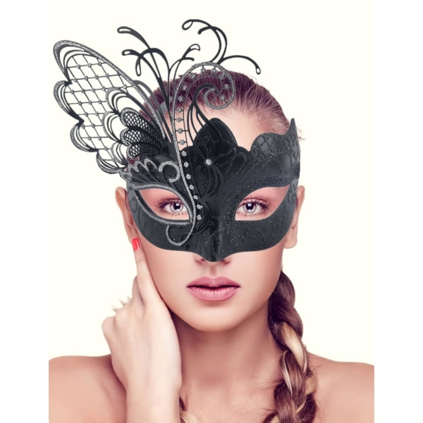 Sommerfugl Rhinestone Metal Venetiansk Kvinder Maske Til Masquerade/mardi Gras Party/sexet
