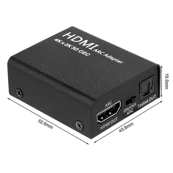 HDMI ARC Adapter Optisk Toslink Lydkonverter 4K