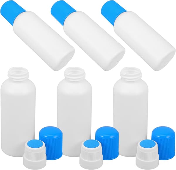 Påfyllningsbara applikatorflaskor med svamphuvud 6 st 100 ml klämbara plastbehållare