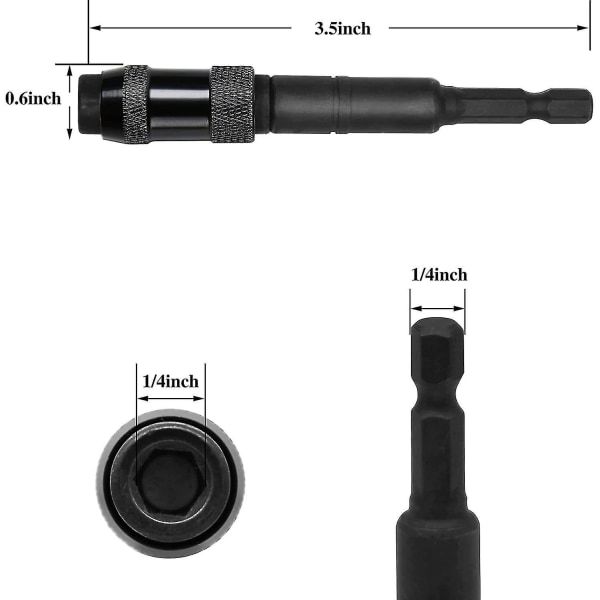 2pk Svingbart Bitspids Holder Magnetisk Skruebor Tip