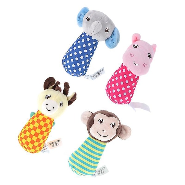 4 kpl Animal Design Helistit Bell Sarjakuva Baby tartut rauhoittava lelu