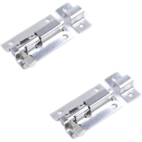 2-pack Dörrbultar i Rostfritt Stål, 7,6 cm, För Invändiga Dörrar, Säkerhetslås, Matt Svart