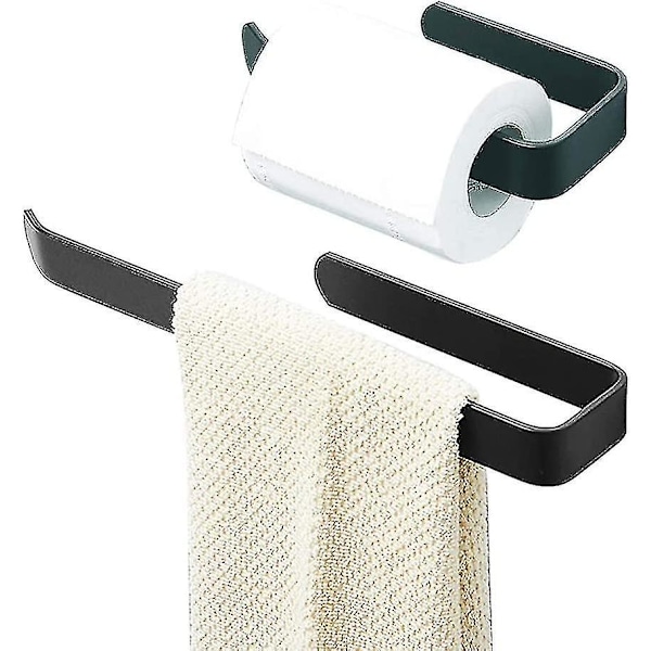 Kylpyhuoneen pyyhekiskot, käsipyyhekiskot, musta, 19 cm / 32,5 cm suihkupyyhekisko, peilikaappi, kylpyhuoneen seinäkiinnitys [ei porausta] 2 kpl