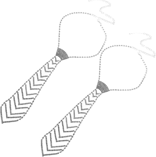 2 st glittrande strasshalsband, justerbar kedja i kopparlegering, formella bröllopssmycken