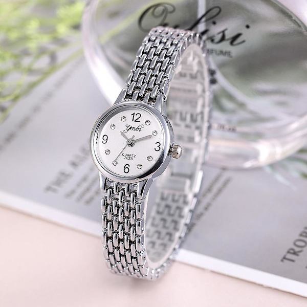 Dames Simpel Alloy Sæt Ur Mode Kvinders Ur Kvinders Kvarts Ur Enkelt Silver