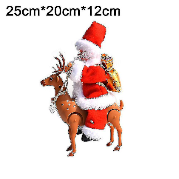 Jultomte Renen Leksak Jultomte Ridande På Älg Musikleksak Skrivbordsdekoration För Barn Presenter Jul Semester Dekoration Bd-yuhao