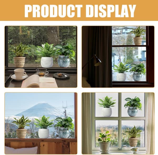 3 ark med veggdekaler med potteplantedesign, PVC-materiale