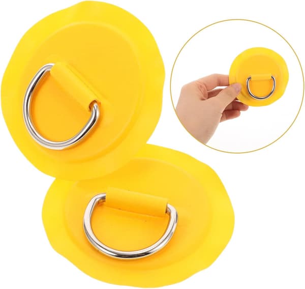 Kajak D-ringe og D-spænder i rustfrit stål 2 stk., PVC-patch-snor D-spænde