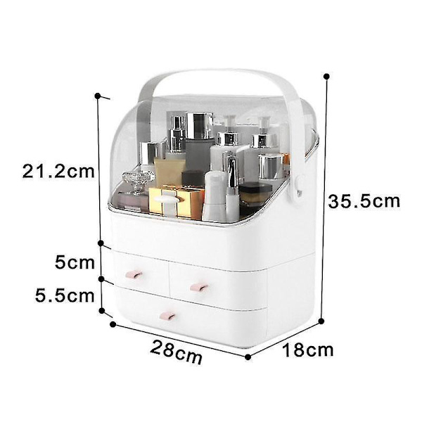 3-lags Makeup Organizer Display Box Opbevarings Skuffer