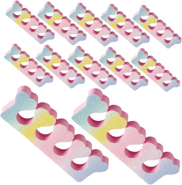 30 stk. neglekunst tåskillere hjerteformede lyserøde gradient Eva manicure pedicure separatorer