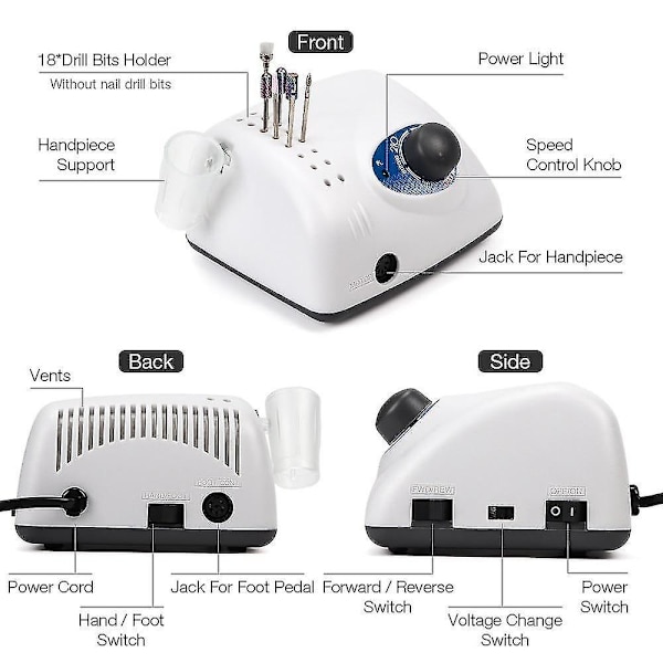 65W Kynsilakat, Vahva 35000rpm Kynsien Hiontalaitteet