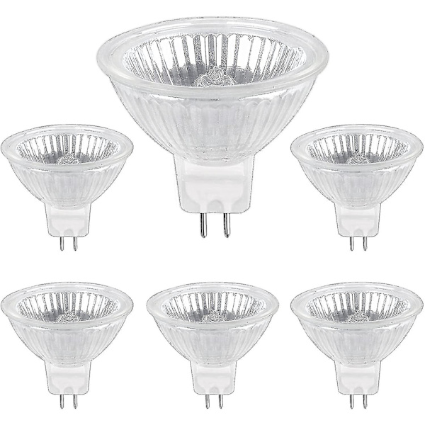 Halogenlampa GU5.3 50W 12V, 800lm Varmvit 2700K Dimbar, Halogen Spotlightlampa MR16, 6-pack