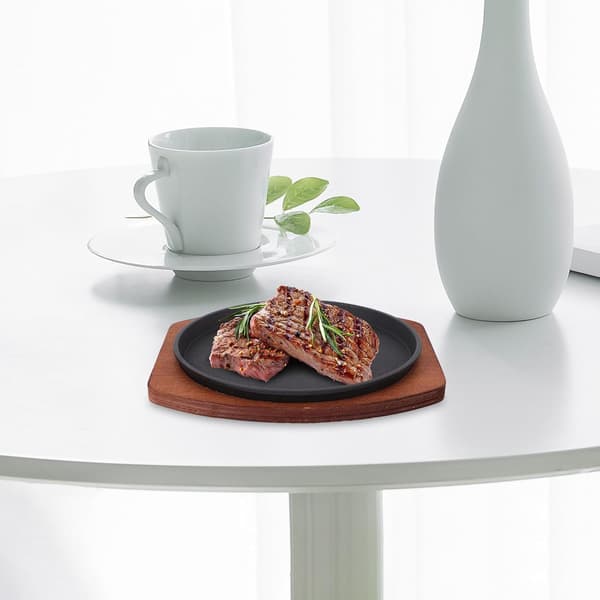 Støpejerns grillpanne 19 cm Nonstick Rund Komfyrtopp Grillplate