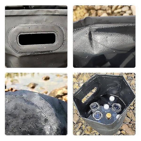 Udendørs Foldbar Spand, Bærbar Camping Picnic Bilvask Spand, 1 stk. Sort 20L
