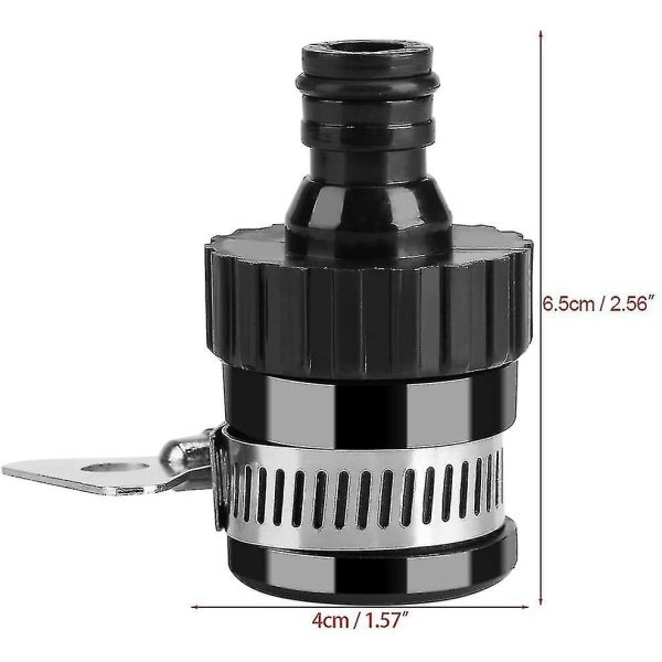 -Universal Krankontakt, Hagevannslange Adapter Slangetilkobling For Hagevanning Og Bilvask, Svart, 1 Stykke