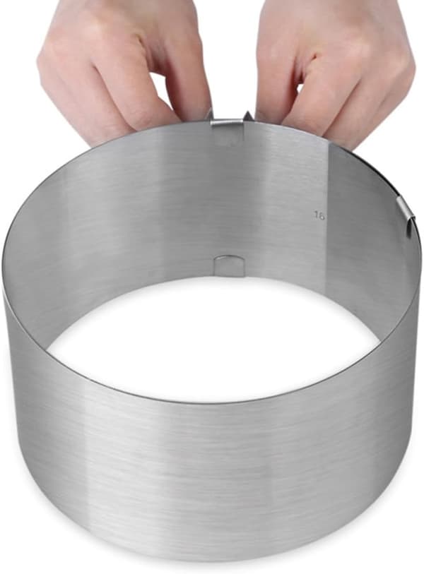 Mousse Kageform Rustfrit Stål Justerbar Rund 16-30 cm Diameter Bageform Kagedekorationsværktøj