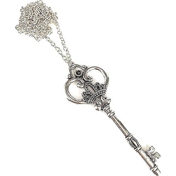 Vanhentunut naisten hopea avainkaulakoru 27 kaulakoruketju avaimen riipus hopeaketju