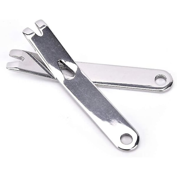 Mini Crank Crowbar Multiverktyg Fickkniv Nyckelring Överlevnadsskrapa Silver 4 st