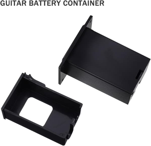 9v Batteri Gitarrfodral Tillbehör Batterilåda Förvaring Svart Plast Metall Elegant Modern Design Stabil